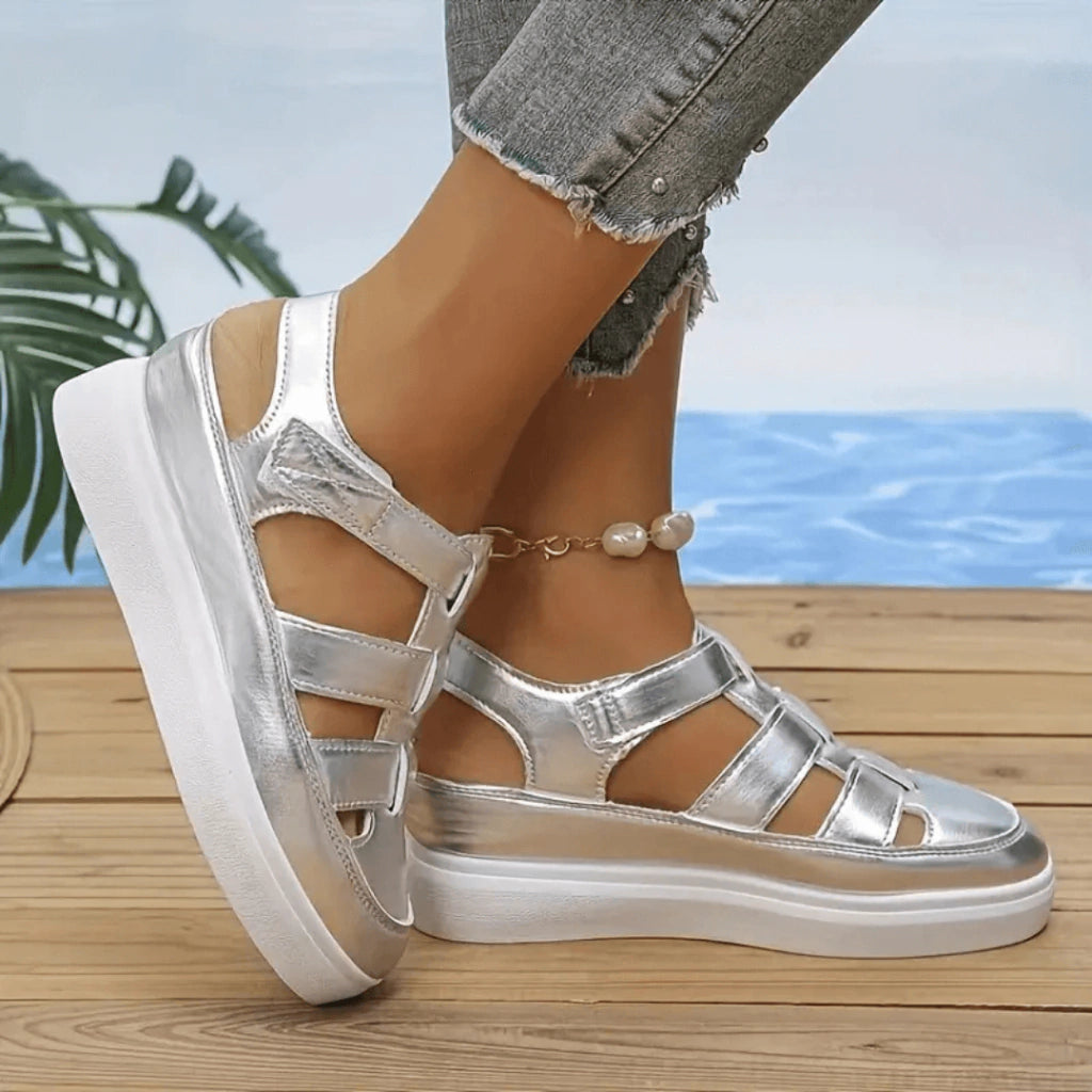sandalia-feminina-casual-sunset-pro-prata-loja-ortopedic